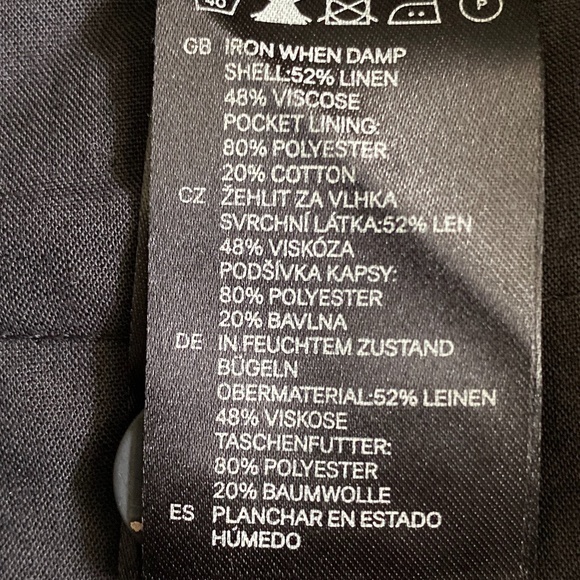 H&M Linen Blend High Waisted Cuffed Shorts Sz. 10 - Picture 7 of 7